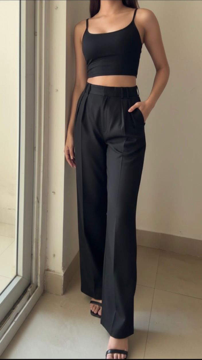 Alpha Curve Straight Fit Pants- Black