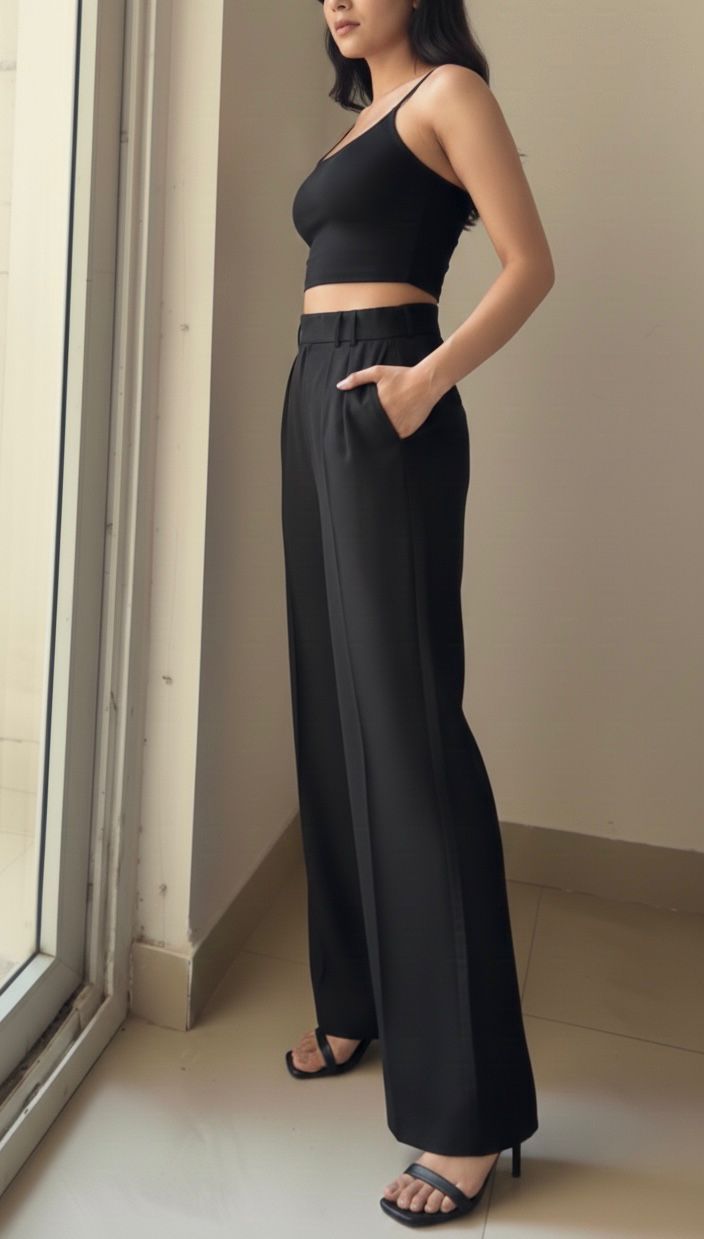 Alpha Curve Straight Fit Pants- Black