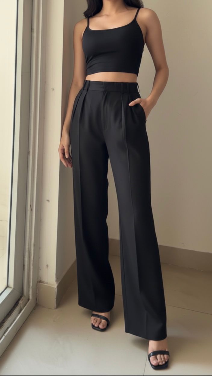 Alpha Curve Straight Fit Pants- Black